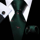 Green Silk Tie Set for Men: Multiple Shades Available - VacationGrabs