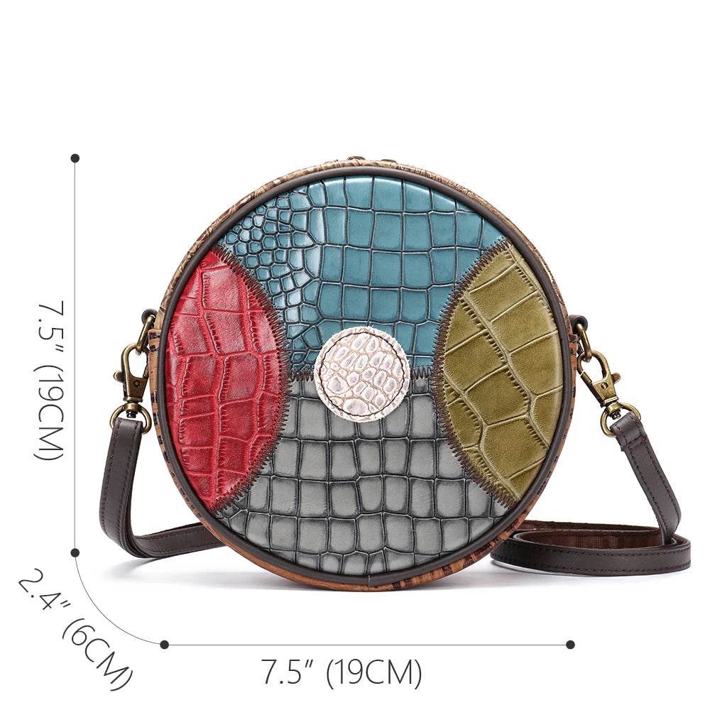 Patchwork Mini Leather Crossbody Bag for Women’s Fashion - VacationGrabs