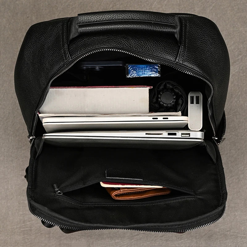 Fashion Leather Backpack for Men 15.6" Laptop Travel Bag