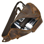 Genuine Leather Sling Bag – Men's Crossbody Chest Pack