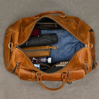 Vintage Fashion Leather Men’s Travel Duffel Bag Luggage - VacationGrabs