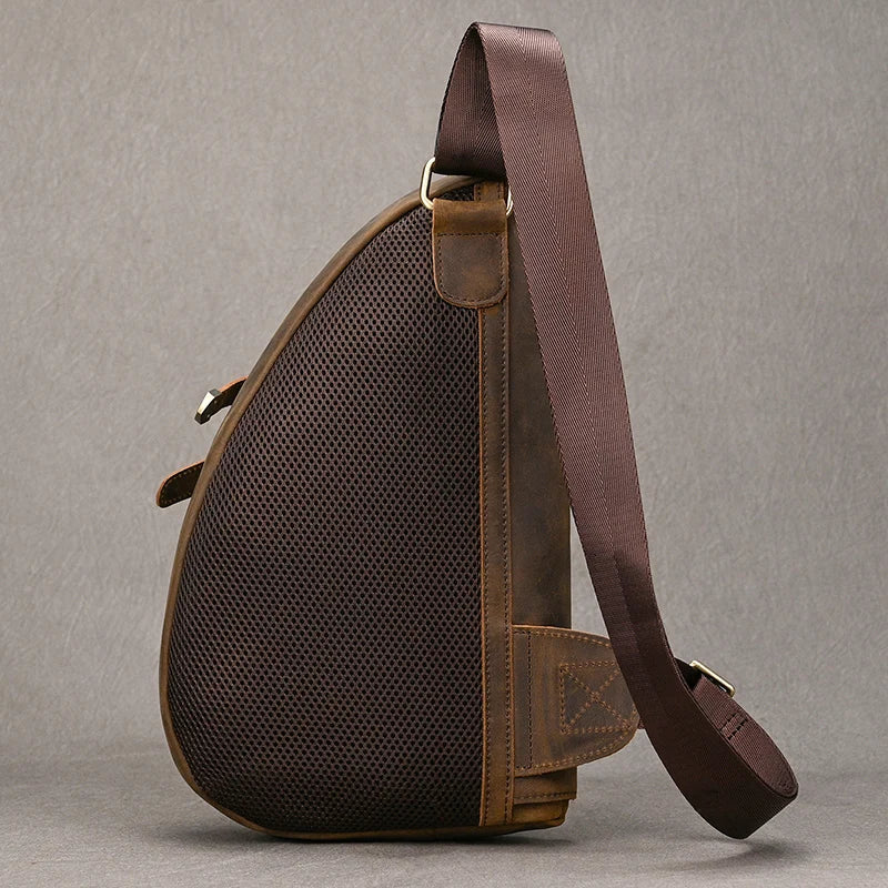Vintage Genuine Leather Sling Bag for Men | Travel Crossbody