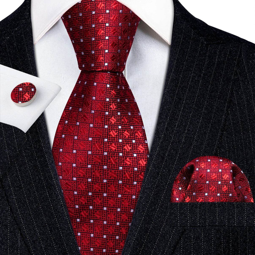 Red Silk Tie Set for Men: Burgundy, Maroon, & More - VacationGrabs
