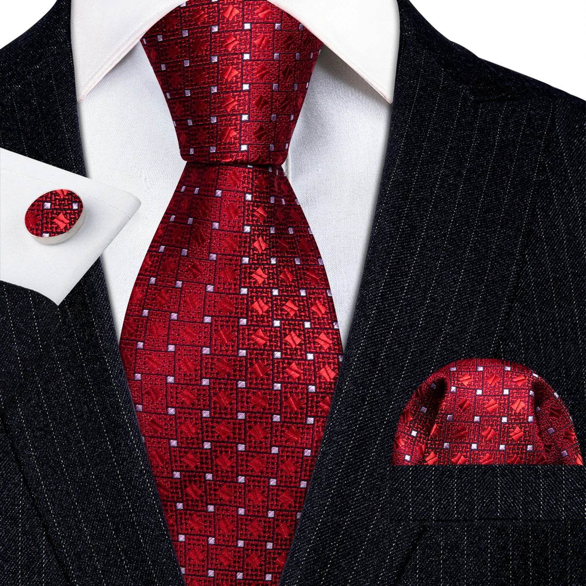 Red Silk Tie Set for Men: Burgundy, Maroon, & More - VacationGrabs
