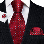 Red Silk Tie Set for Men: Burgundy, Maroon, & More - VacationGrabs
