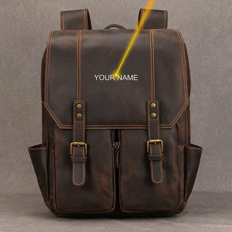 Fashion Crocodile Leather Men’s Backpack Casual Travel Bag - VacationGrabs
