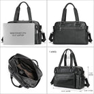 Men's Business Briefcase Leather Travel Tote Bag - VacationGrabs