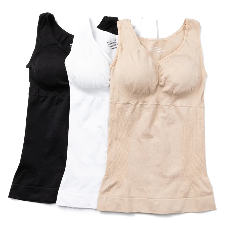Plus Size Tummy Control Cami with Built-In Bra Shapewear