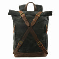 Vintage Oil Wax Canvas Travel Backpack, 20-35L Unisex Daypack