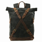 Vintage Oil Wax Canvas Travel Backpack, 20-35L Unisex Daypack