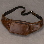 Men's Genuine Leather Waist Pack & Chest Bag