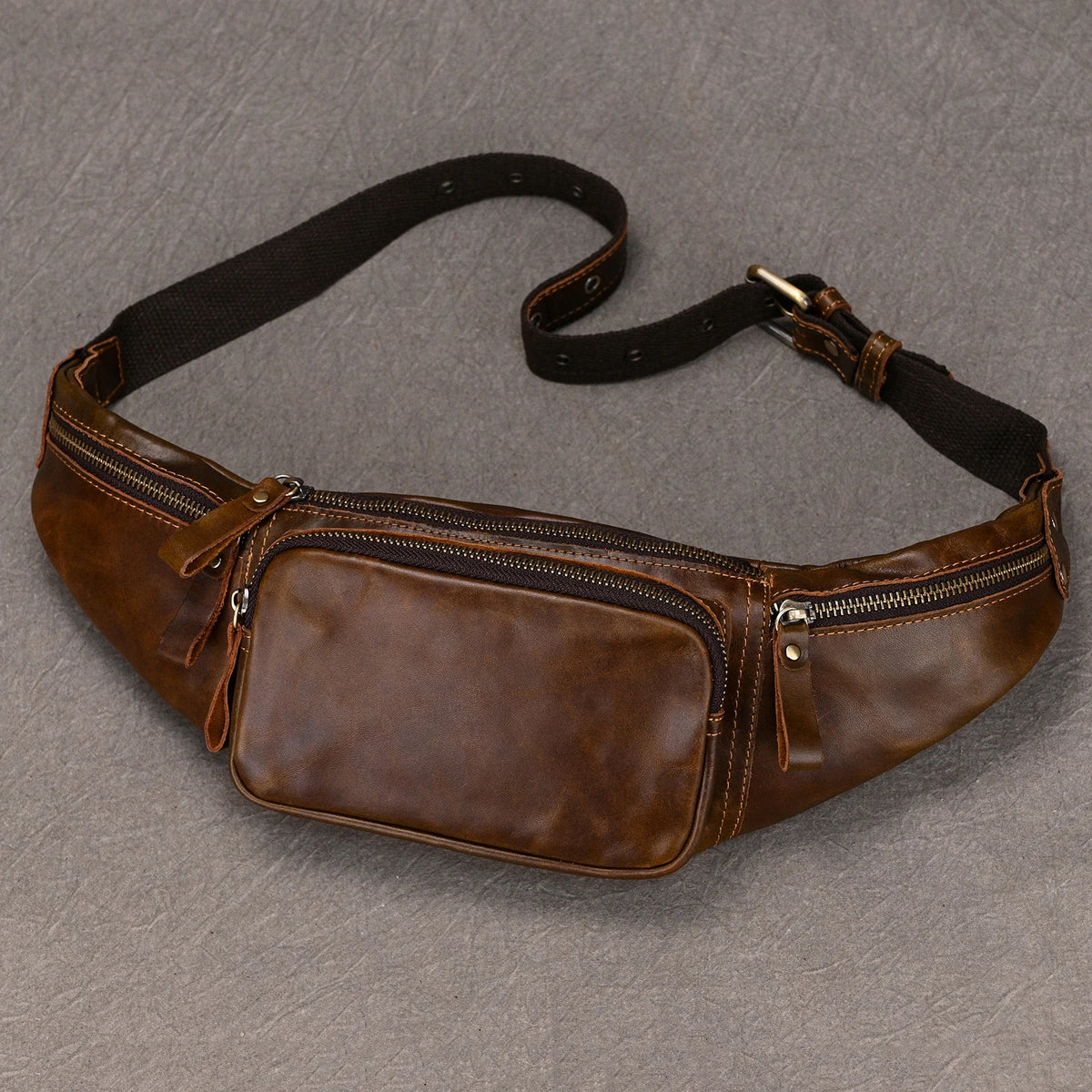 Big Waist Bag Mens Leather Belt Pounch Anti-theft Waist Pack Fanny Pack Bum Bag Belt Waist Pouch Chest Bag For Male leather Bag
