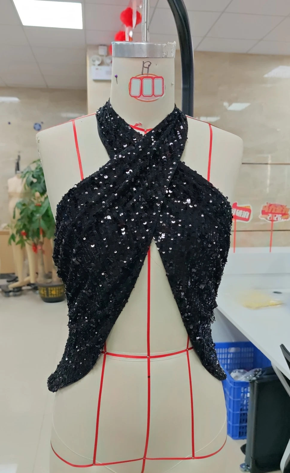 VacationGrabs Women's Summer Halter Neck Tops Sparkly Sequin Sleeveless Open Back Slim Fit Vest for Party Club Night Wear