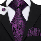 Floral Jacquard Silk Tie Set for Men - VacationGrabs