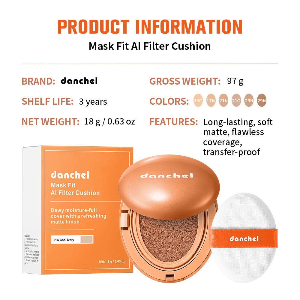 AI Filter Cushion Foundation Hyaluronic Sodium Inulin Glycerin Deep Hydration Smooth Skin Improve Roughness Mild Stable Formula