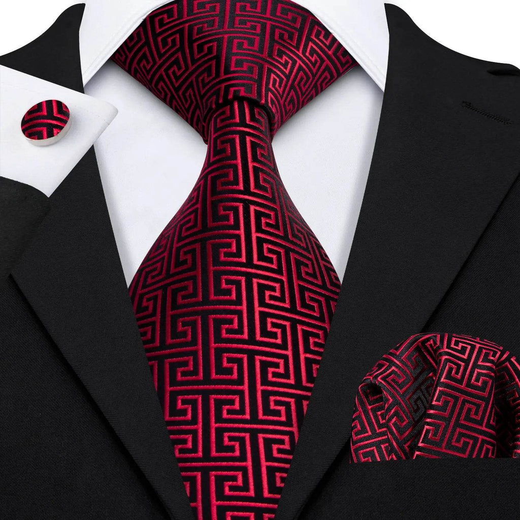 Red Silk Tie Set for Men: Burgundy, Maroon, & More - VacationGrabs