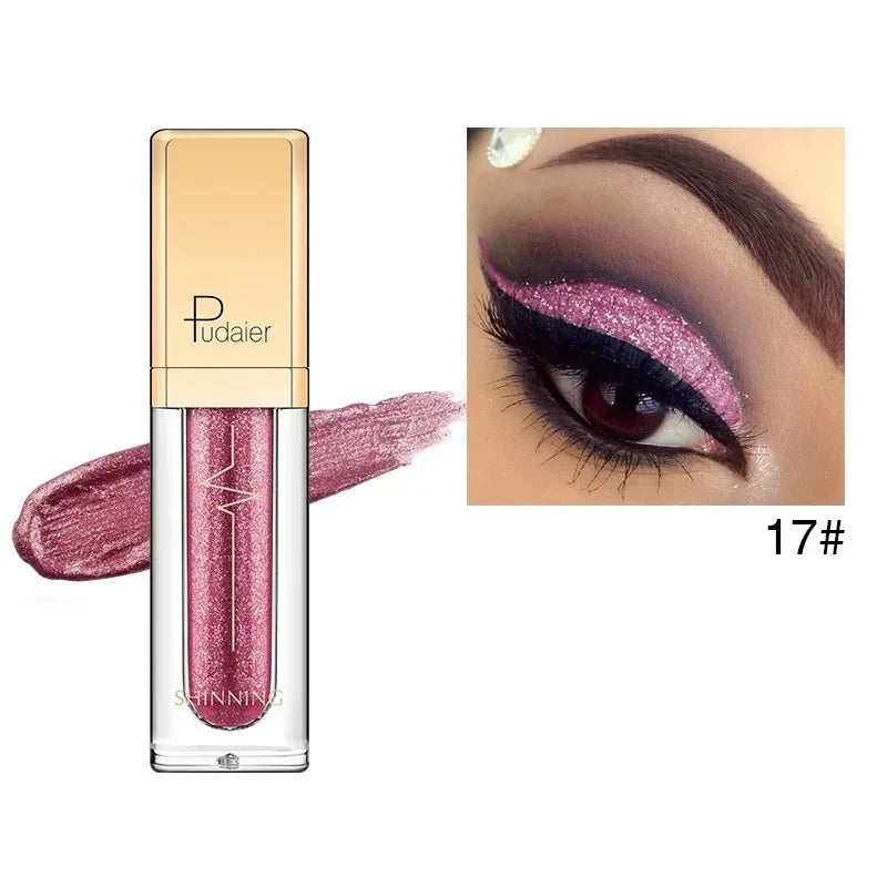 Pink Liquid Glitter Eyeshadow 18 Colors Waterproof Shimmer