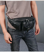 Genuine Leather Chest Sling Bag for Men – Vintage Style
