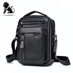 Bandolera de pecho de cuero impermeable informal de cuero auténtico para hombre