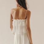 Women's Lace Ruffle Cami Tops Sleeveless Spaghetti Strap Square Neck Camisole Summer Shirt Y2K Vintage Streetwear