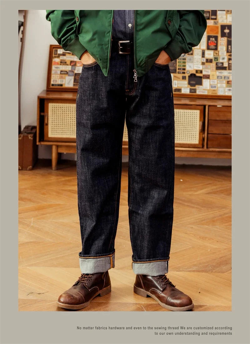 Red Tornado Selvedge Denim Jeans Loose Fit Straight Leg Pants Amekaji