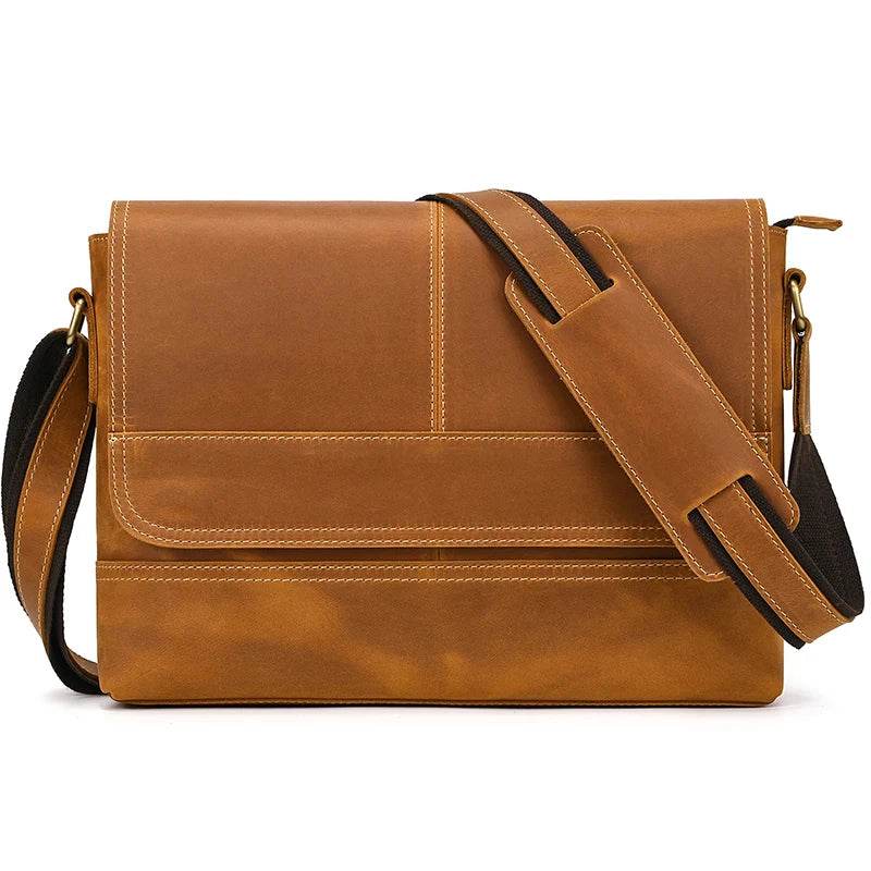 Vintage Fashion Leather Crossbody Messenger Bag for Men Sling Bag - VacationGrabs