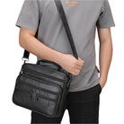 Soft Cowhide Leather Messenger Crossbody Bag for Men - VacationGrabs