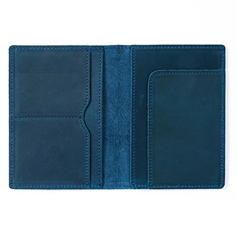 Genuine Leather Passport Holder - Vintage Travel Wallet, Handmade, RFID Blocking Cover