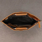 Vintage Style Men's Leather Briefcase Slim Working Tote Designer Bag - VacationGrabs