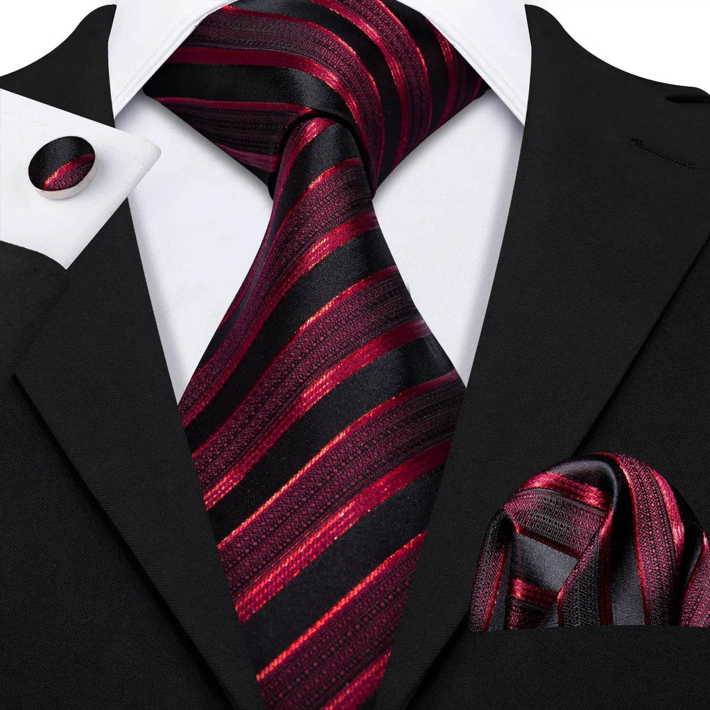 Red Silk Tie Set for Men: Burgundy, Maroon, & More - VacationGrabs