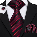 Red Silk Tie Set for Men: Burgundy, Maroon, & More - VacationGrabs