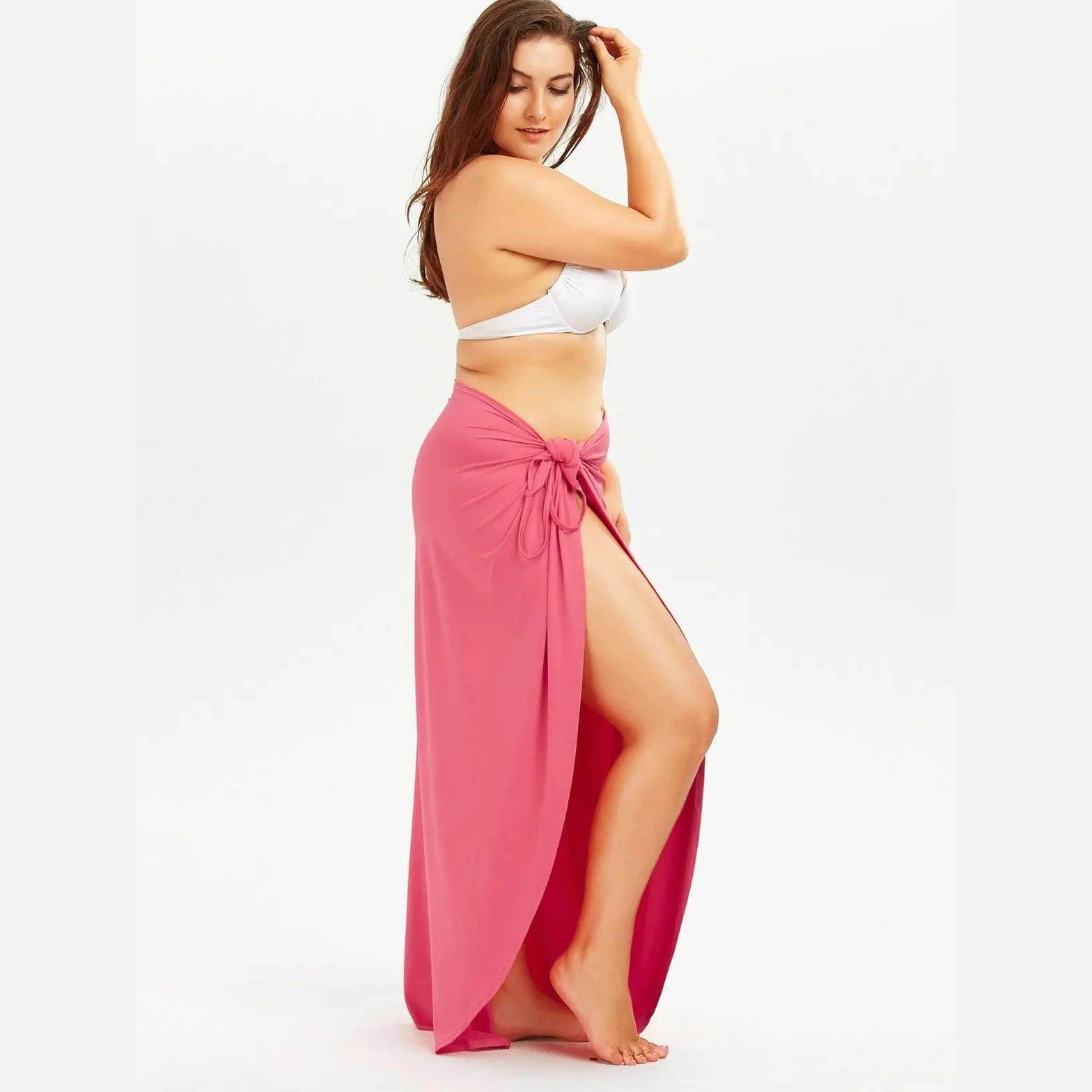 Plus Swimwear Cover-Up Summer Beach Pool Dress - VacationGrabs