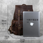 Men's Leather Travel Backpack, Cowhide with Laptop Sleeve