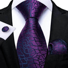 Purple Paisley Silk Tie Set for Men - VacationGrabs