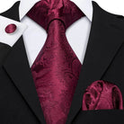 Floral Jacquard Silk Tie Set for Men - VacationGrabs