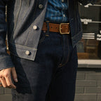 Red Tornado Mens Slim Straight Jeans Rinsed Red Selvedge Denim Pants