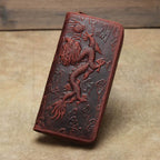 Luxury Men’s Leather Clutch Wallet Embossing Cowhide Long Purses - VacationGrabs