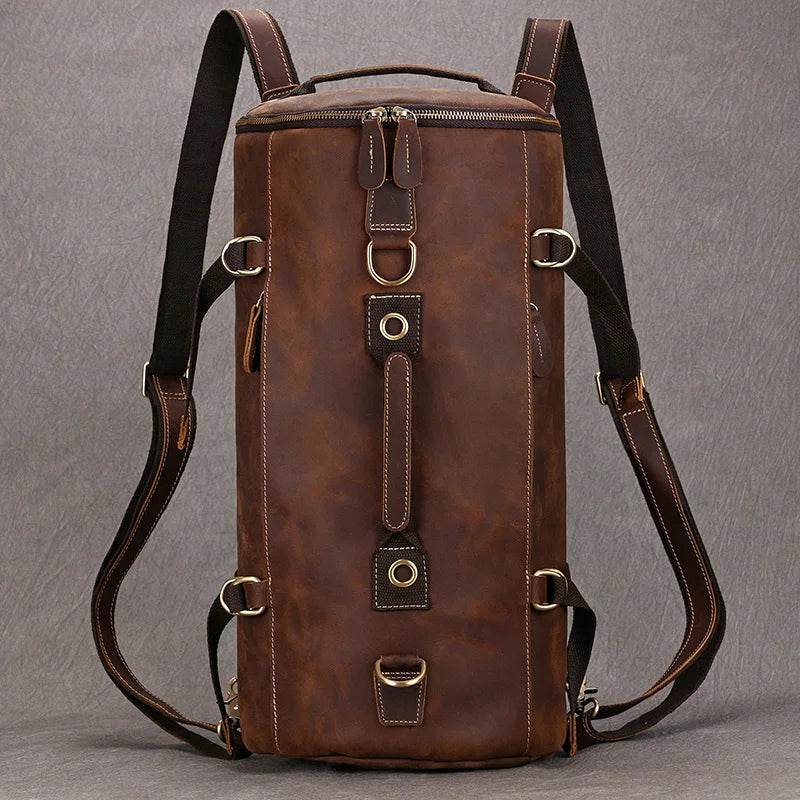 Men's Leather Backpack – Cowhide Travel Multifunctional Bag - VacationGrabs