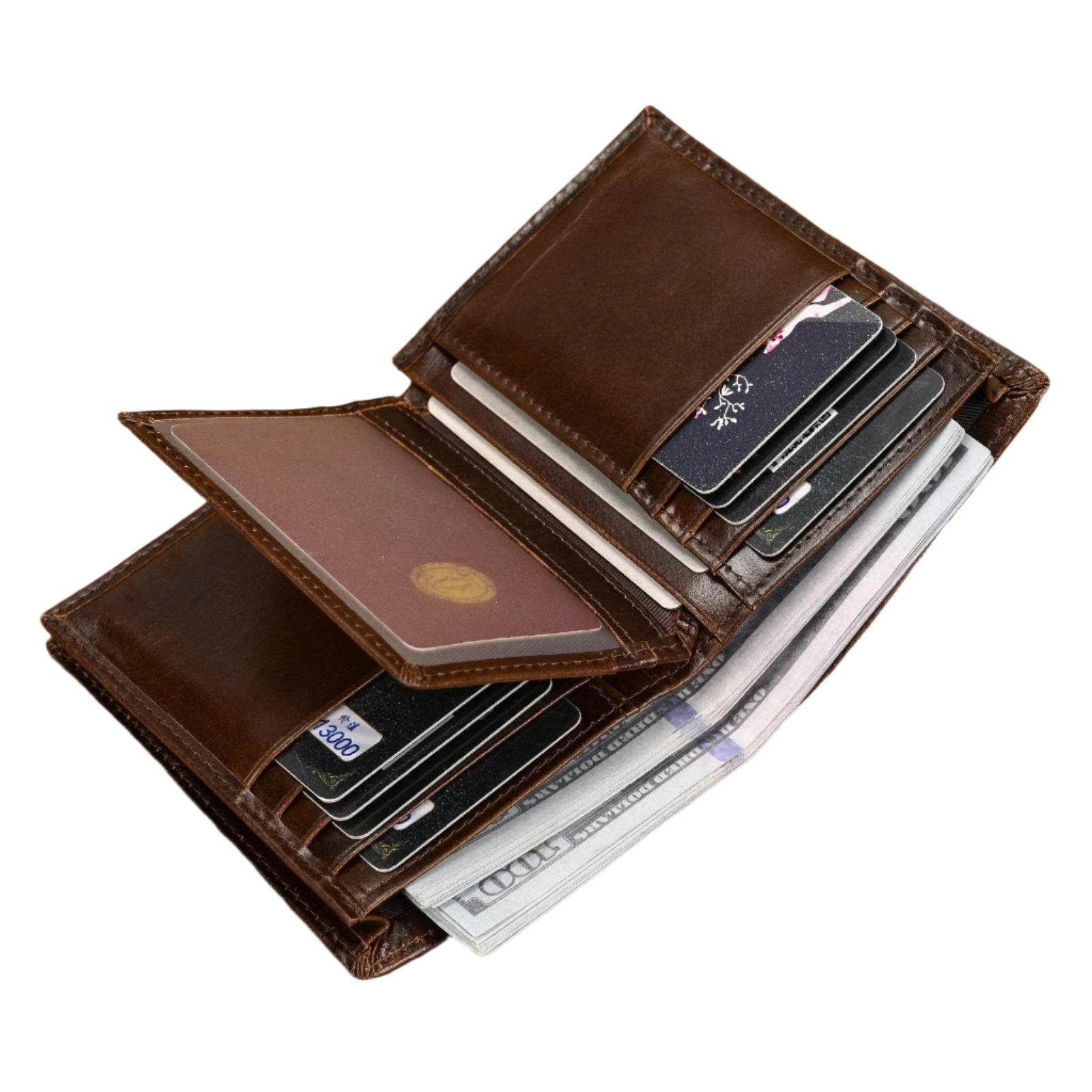 Fashion Leather Wallet for Men Crazy Horse Style Card Holder - VacationGrabs