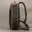 Vintage Travel Backpack Crazy Horse Leather Double Zipper Bag - VacationGrabs