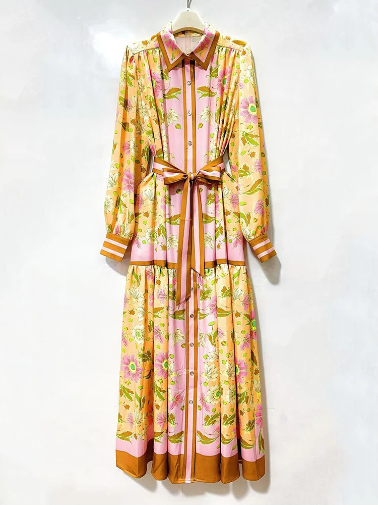 Retro Mid Century Modern Dress Collar and Tie Belt Dress