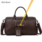 Personalized Leather Duffel Bags Purple Blue Brown Black - VacationGrabs