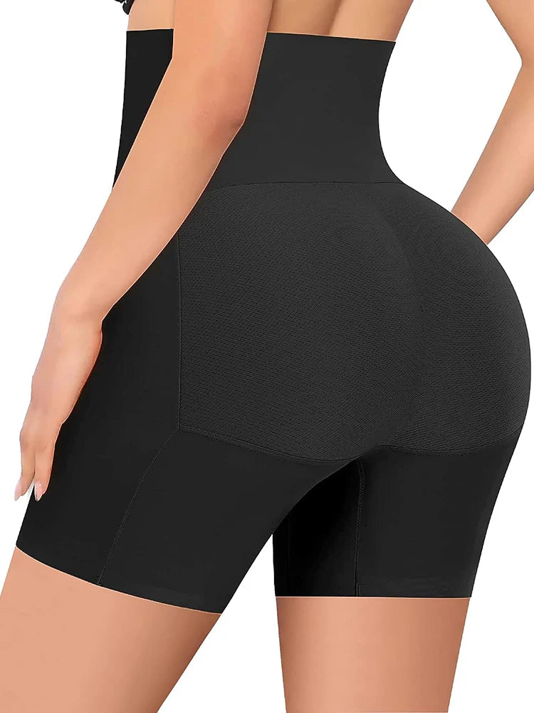 High Waisted Tummy Control Booty Shorts - Padded Shaper