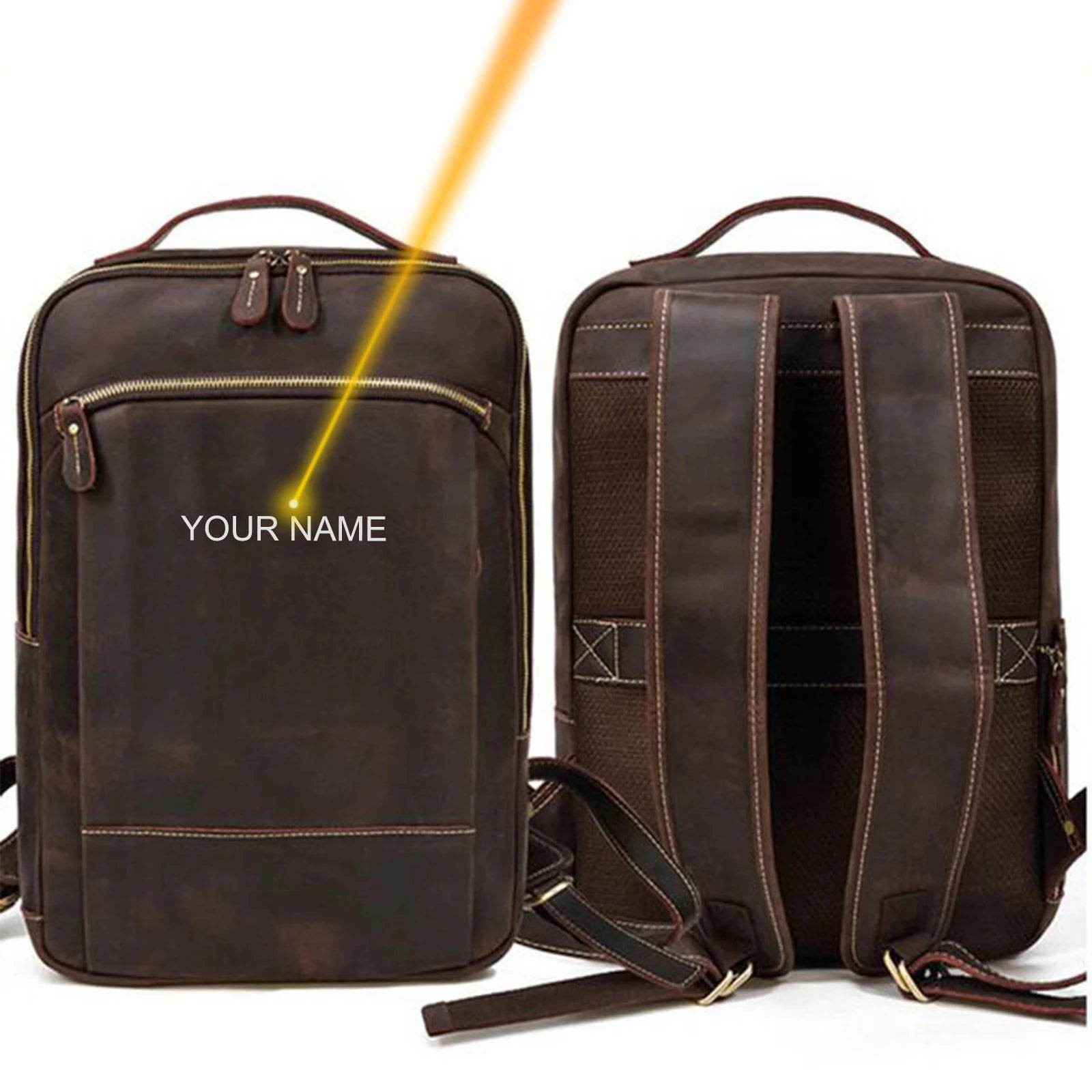 Anti-Theft Handmade Leather Backpack Vintage Travel Bag for Men - VacationGrabs
