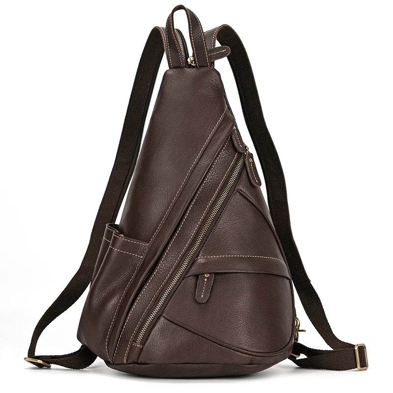 High Quality Leather Saddle Bag Genuine Leather Chest Crossbody - VacationGrabs