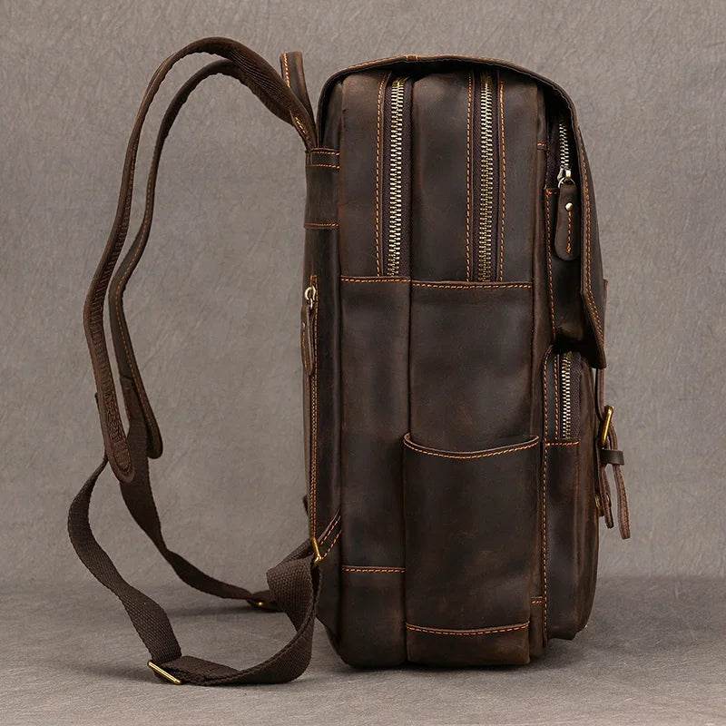 Fashion Crocodile Leather Men’s Backpack Casual Travel Bag - VacationGrabs
