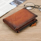 Men’s Leather Wallet for Cards Small Coin Purse Short Wallet - VacationGrabs