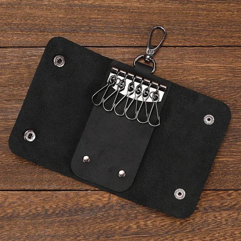 Crazy Horse Leather Keycase for Car & Coin Wallet Genuine Leather - VacationGrabs