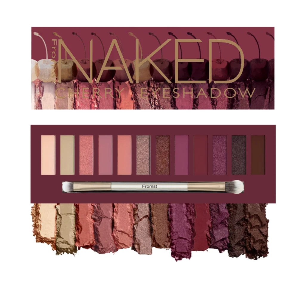 12-Color Eyeshadow Palette, Brown & Pink Shimmer Shades