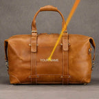 Business Leather Travel Bag Genuine Duffle for Airplane Luggage - VacationGrabs